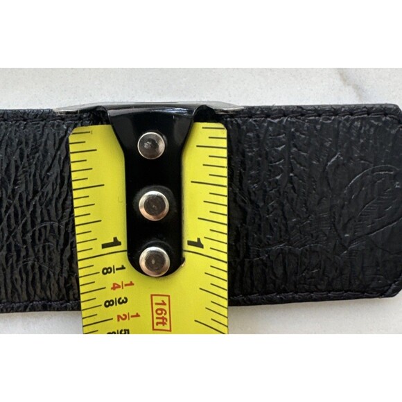 Vintage Y2K Leatherock USA Leather Belt Rhinestone Crystal Buckle Size Large main image 7